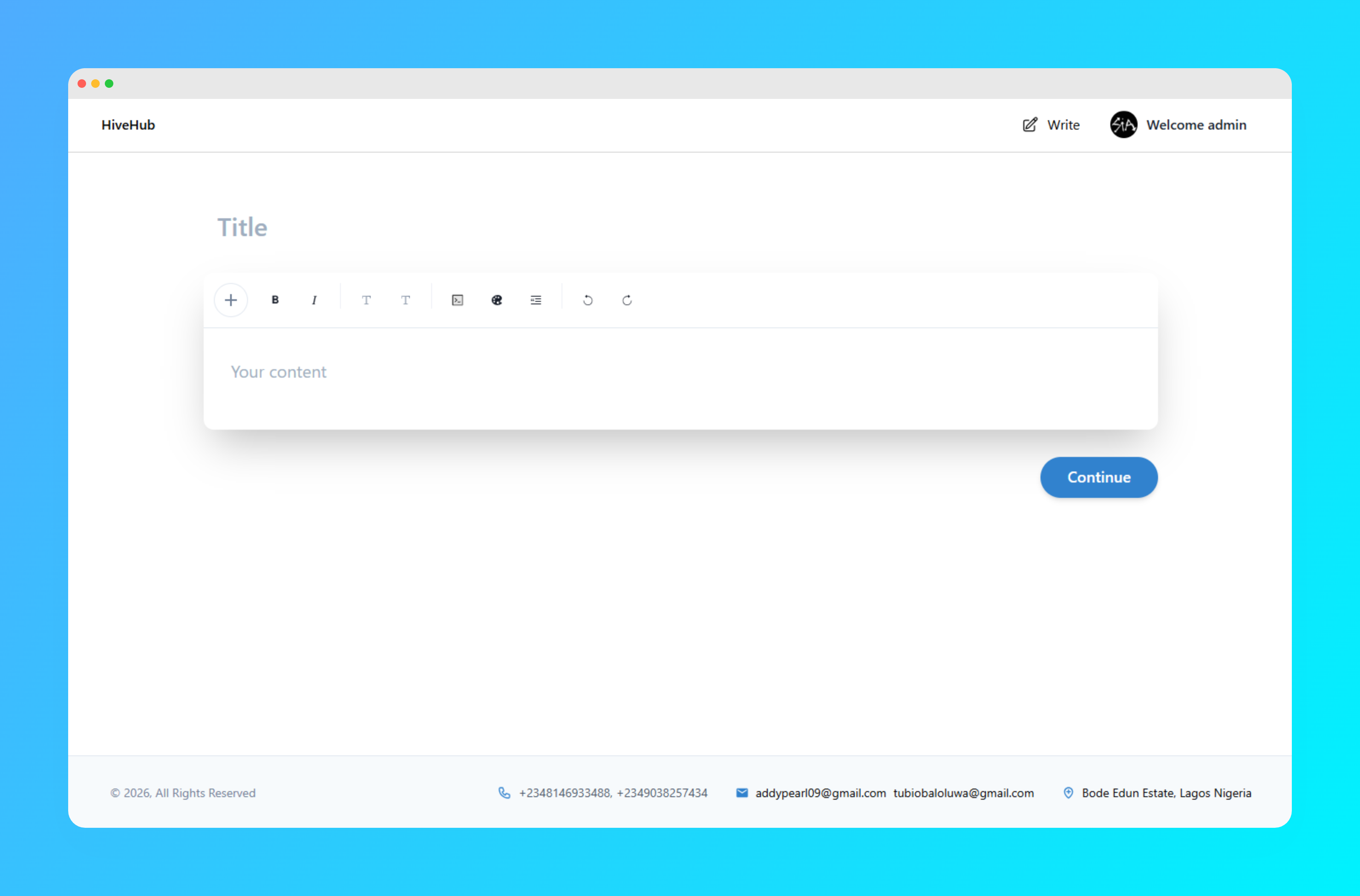 Hivehub screenshot